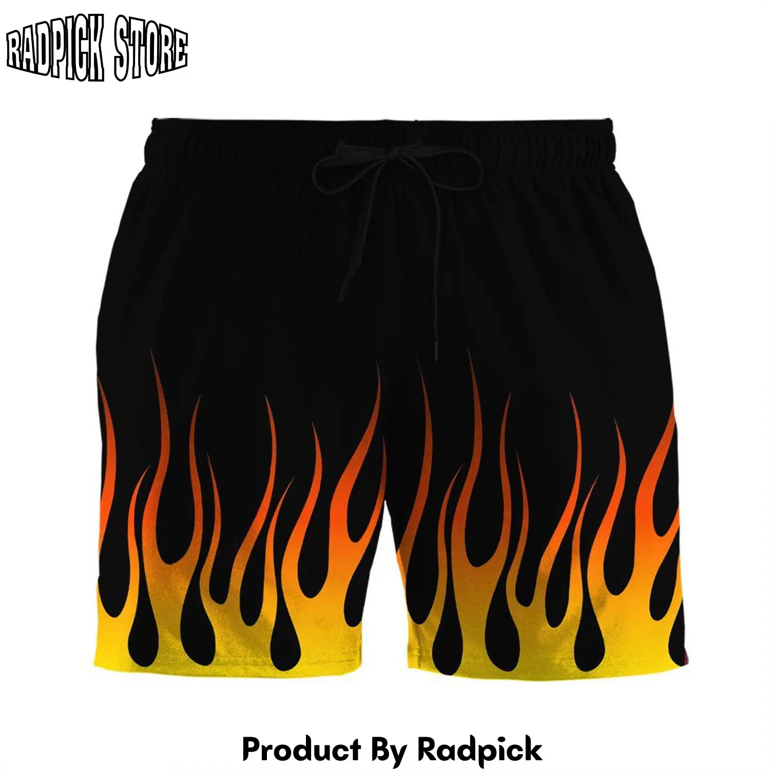 Radpick 3d hot rod flame stencils custom beach shorts swim trunks rp631444